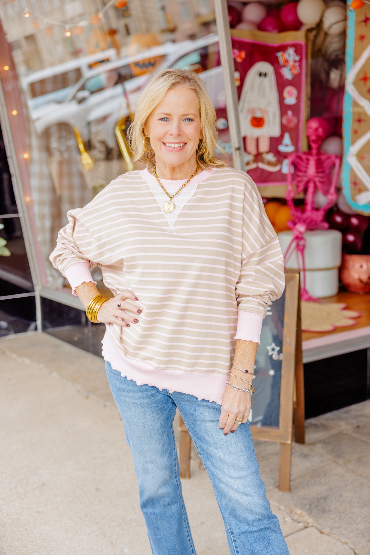 Mocha Lettuce Trim Top