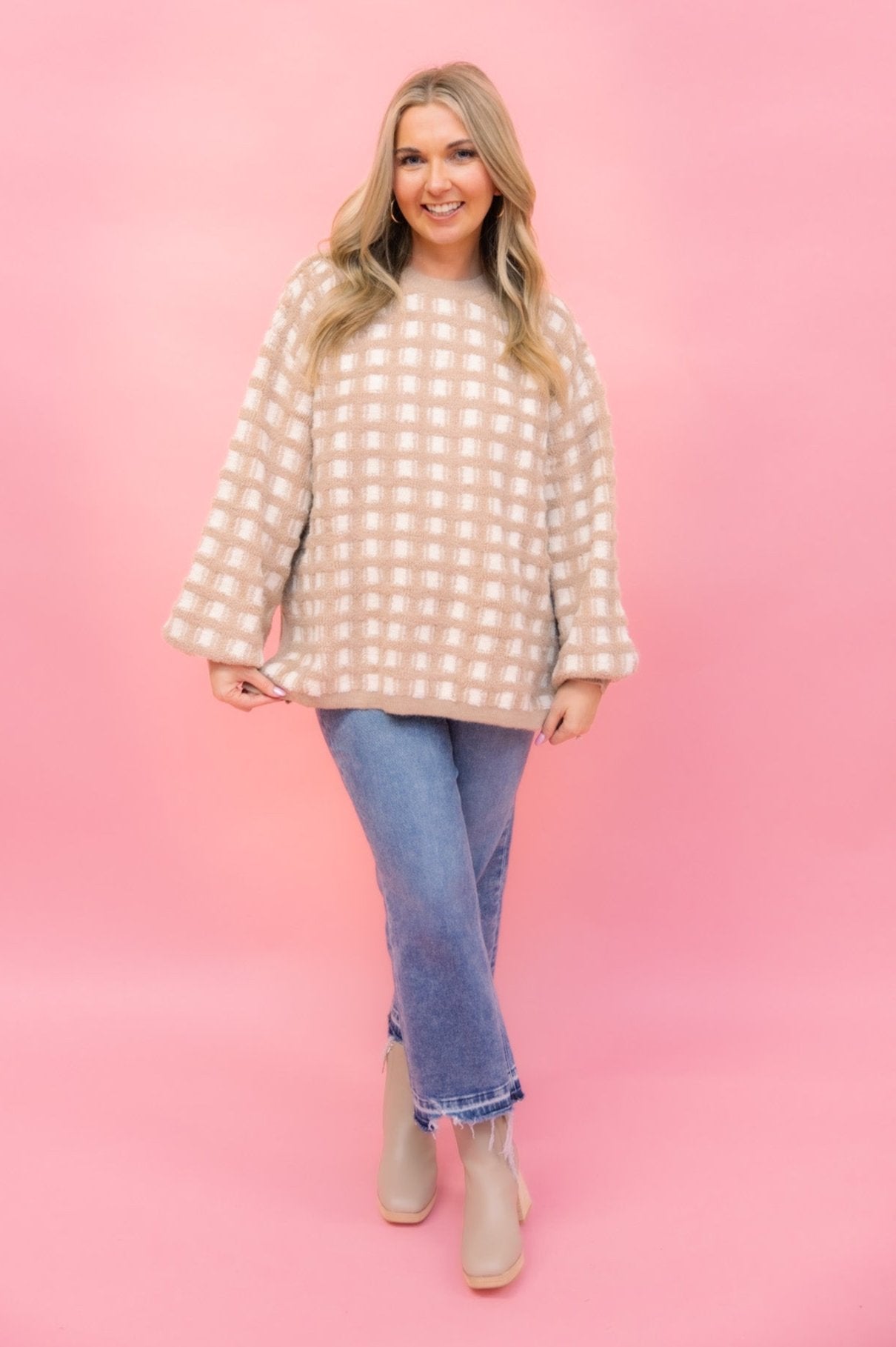 Checkered Oversized Sweater