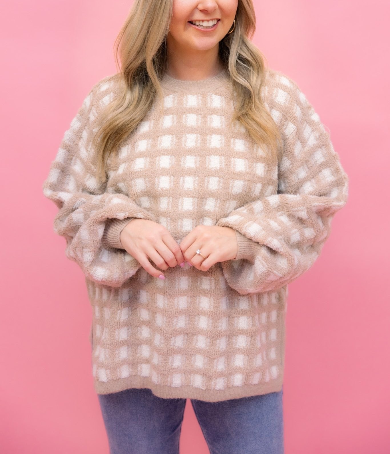 Checkered Oversized Sweater