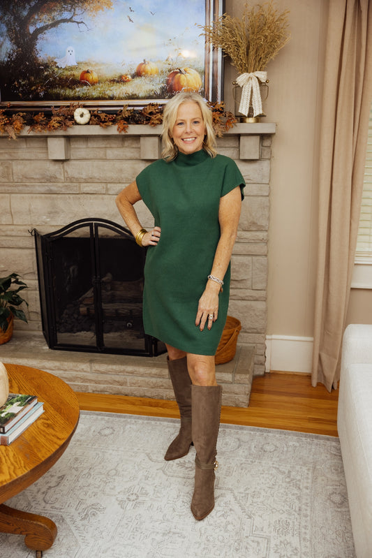 Mock Neck Knit Dress
