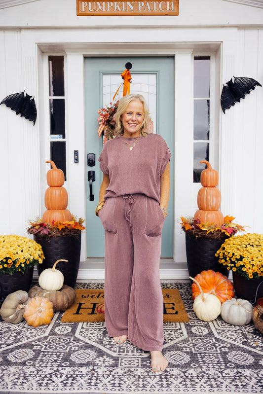 Ribbed Knit Lounge Set