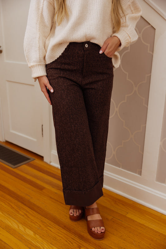 Leopard Print Cuff Pants