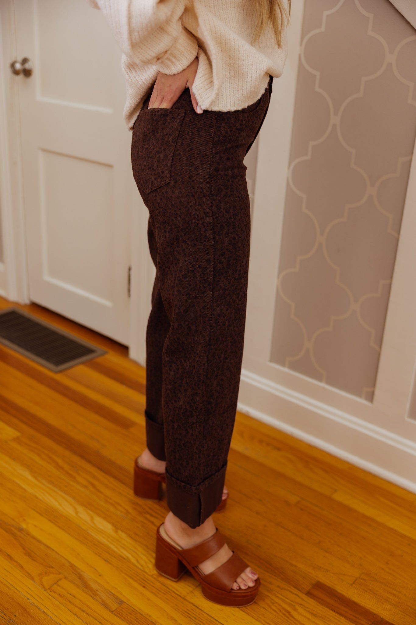 Leopard Print Cuff Pants