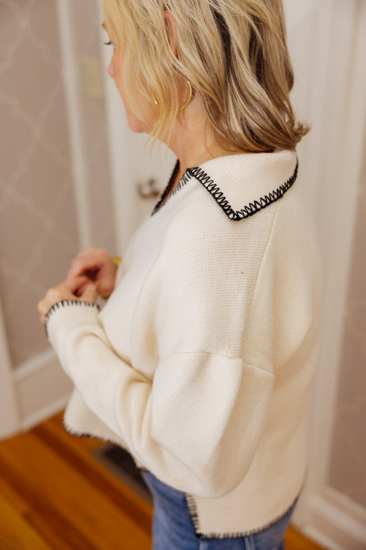 Cream Stitch Sweater