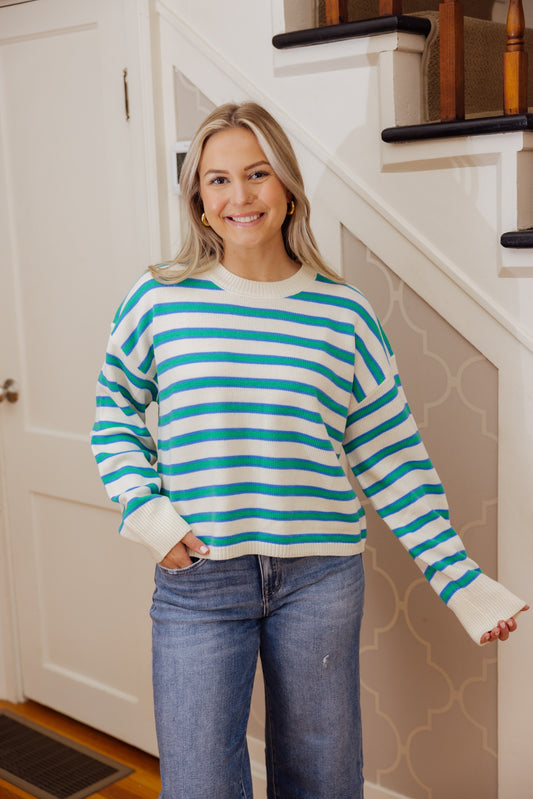 Blue/Green Striped Sweater
