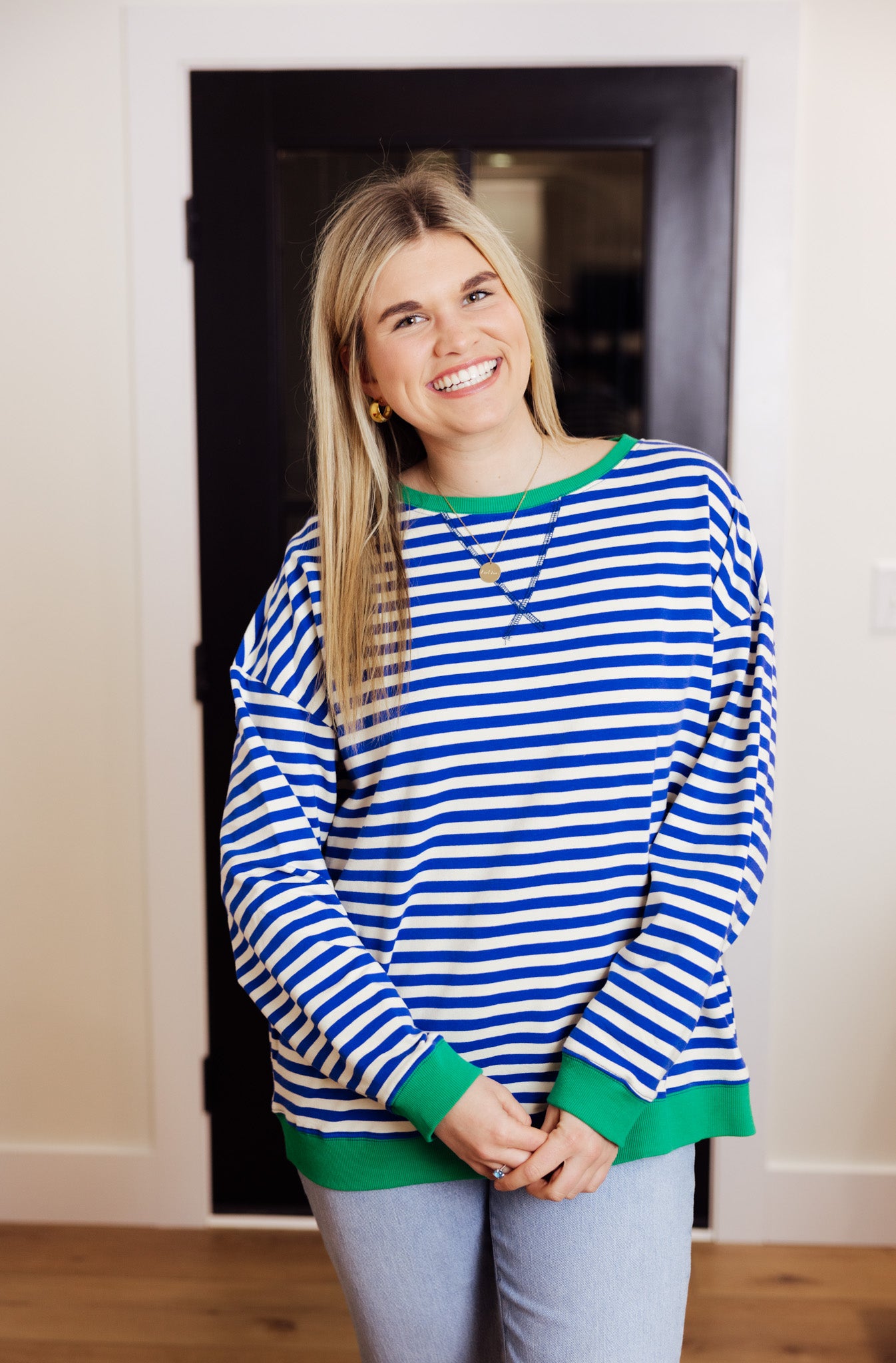 Oversized Stripe Knit Top