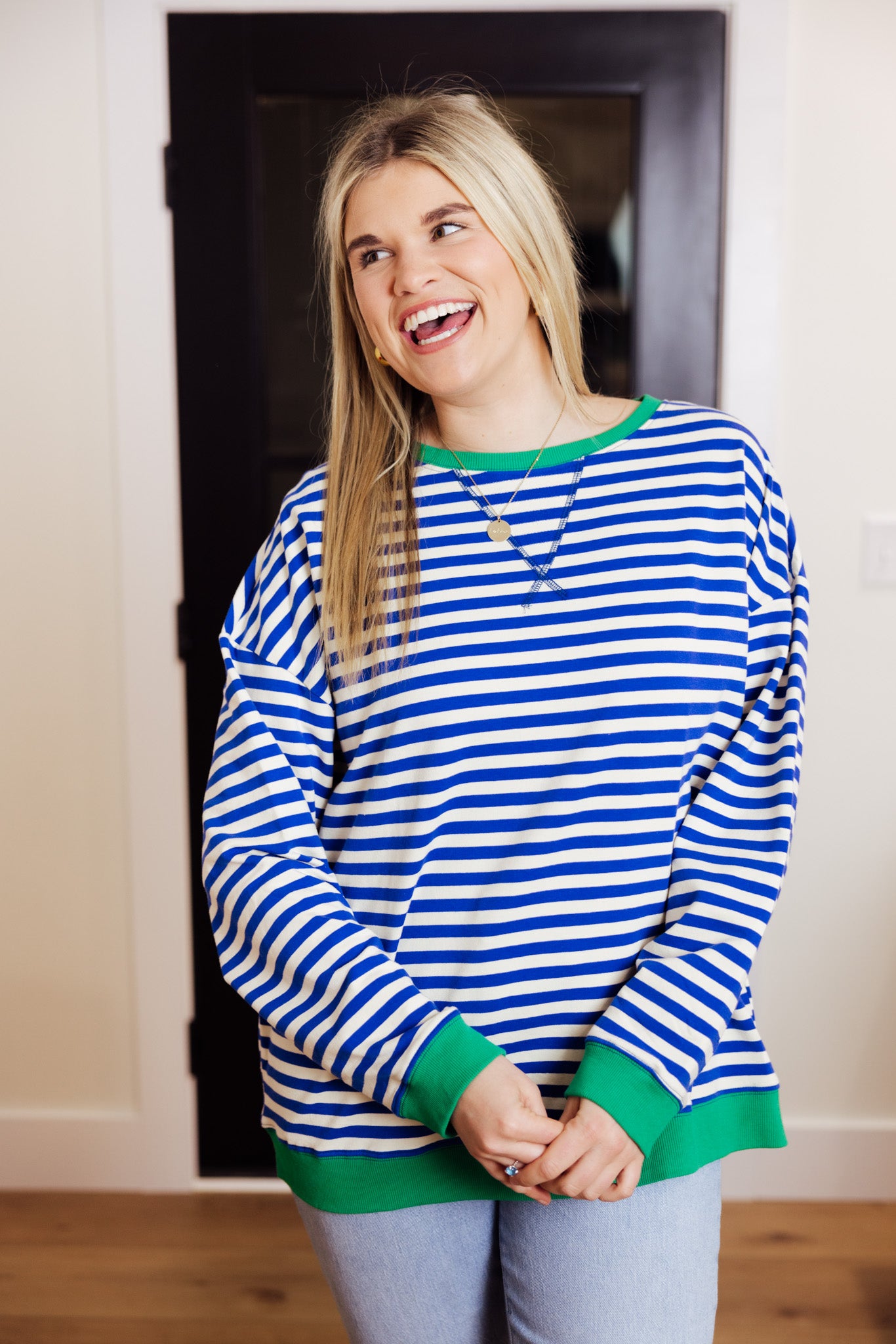 Oversized Stripe Knit Top