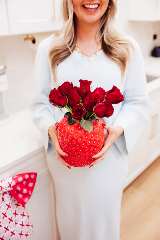 Strawberry Ceramic Vase