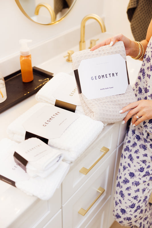 Waffle Geometry Bath Towel