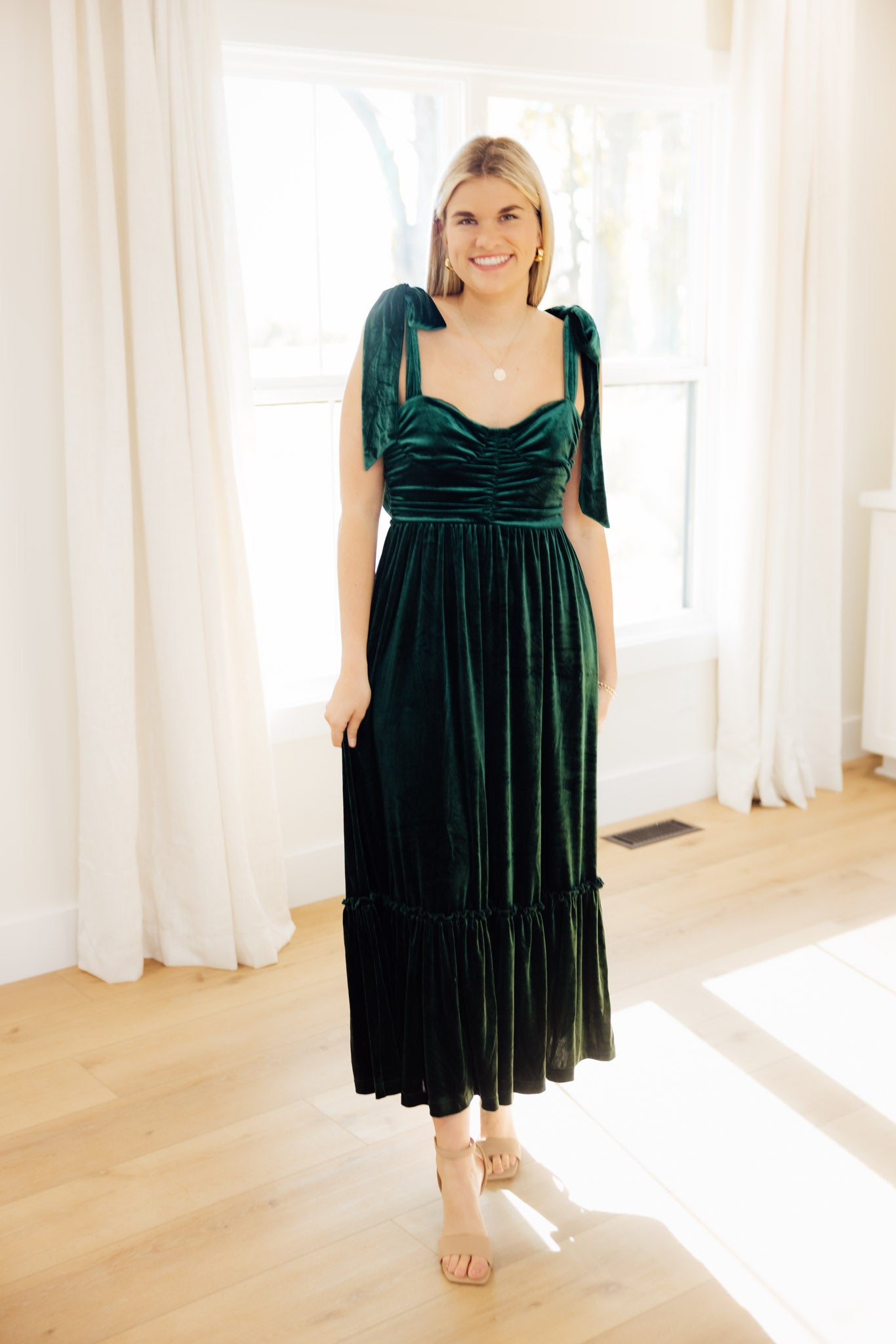 Emerald Velvet Holiday Dress