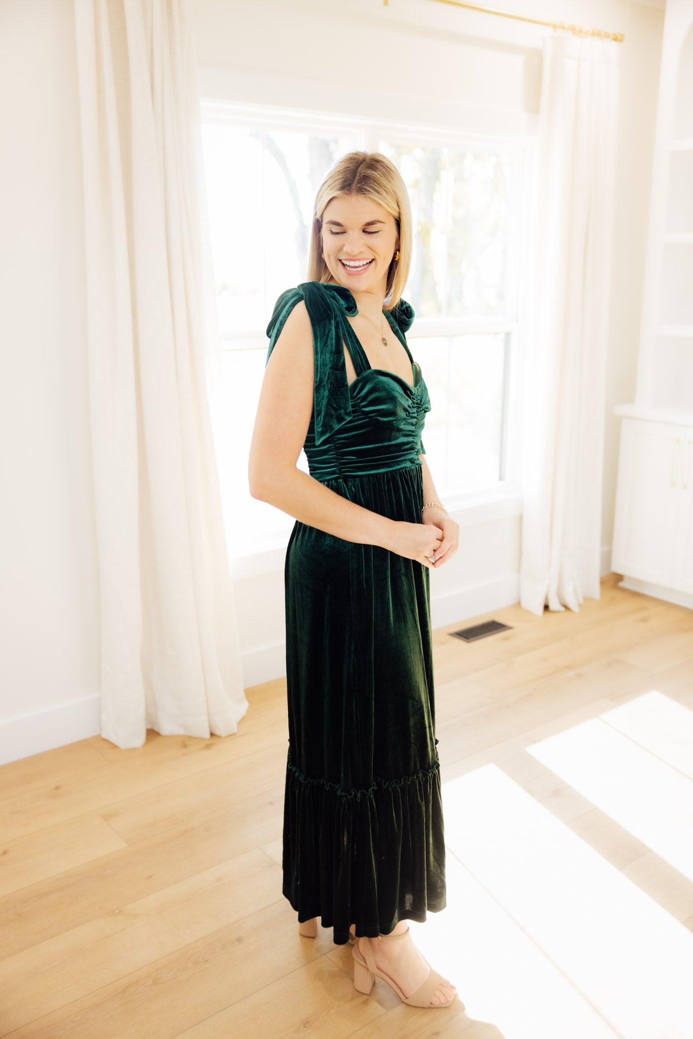 Emerald Velvet Holiday Dress