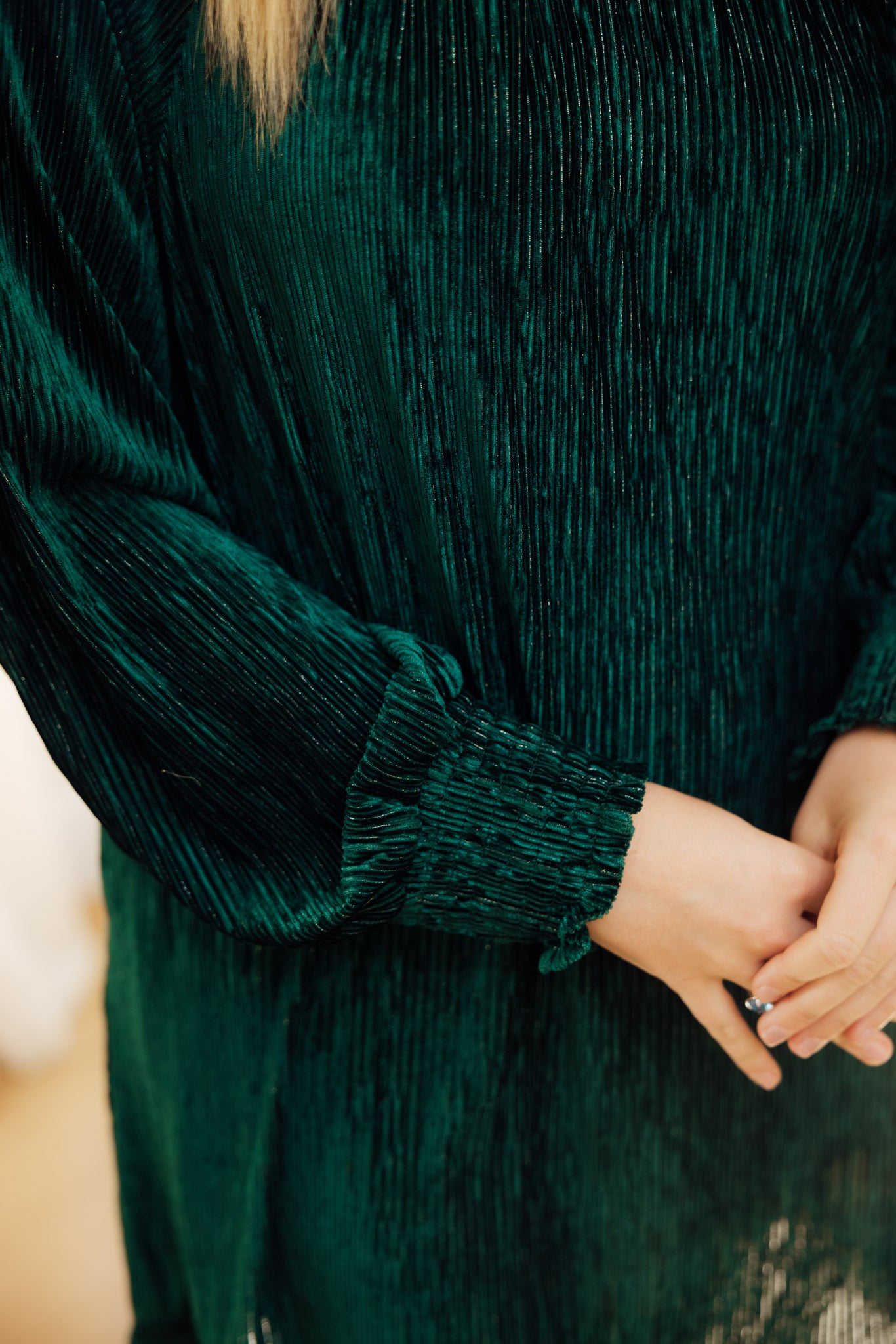 Green Velvet Bow Tie Dress