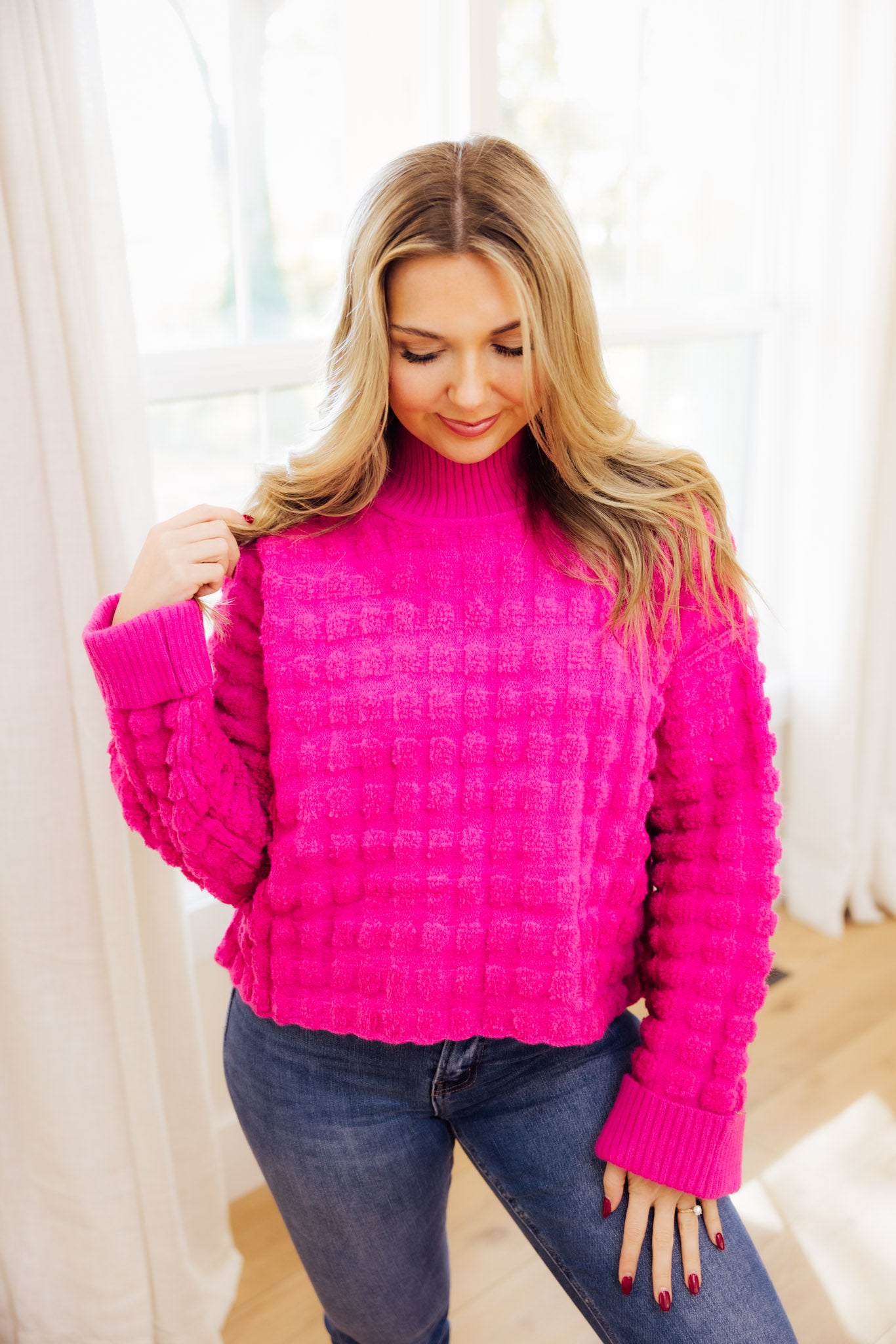 Textured Bubble Knit Sweater