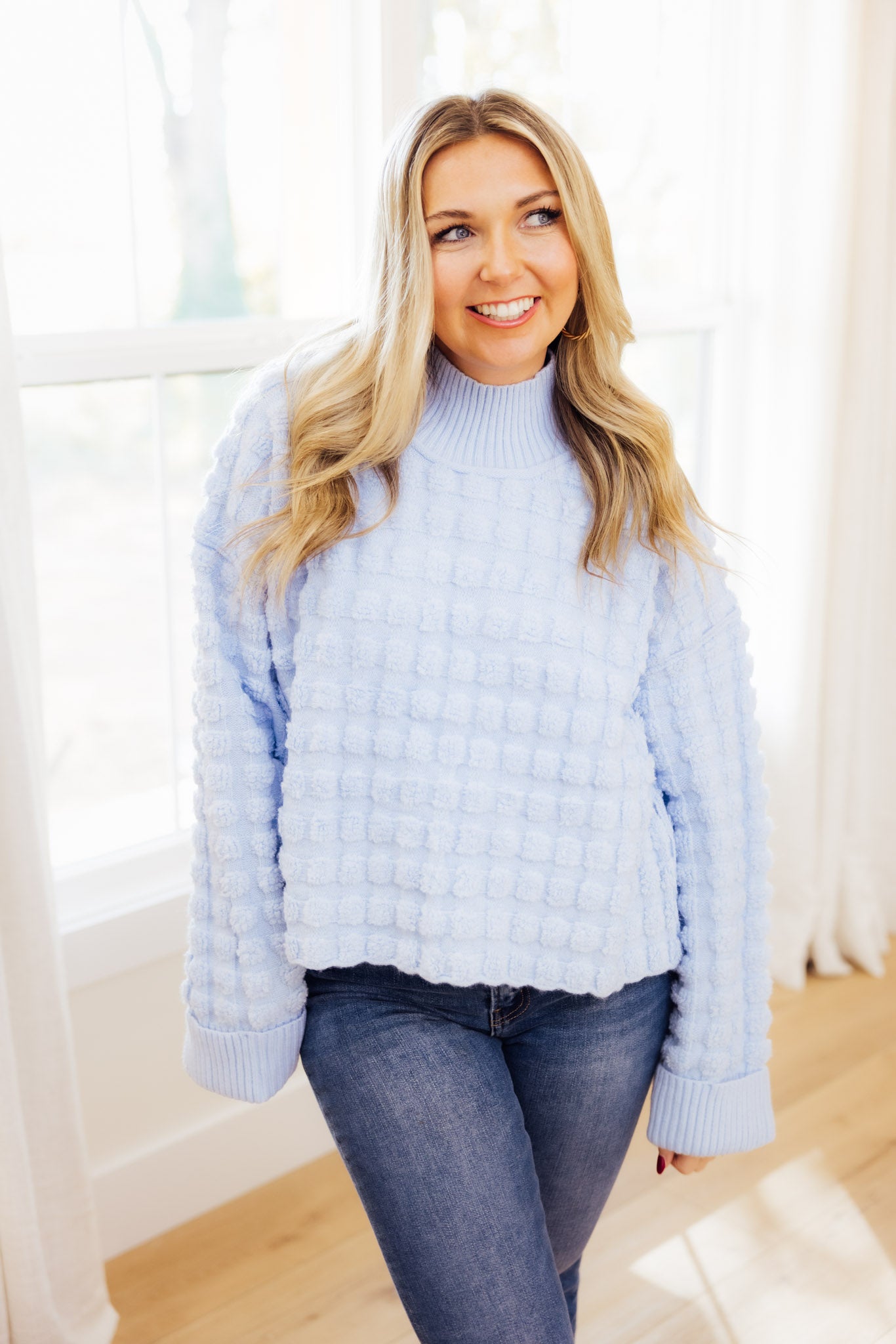 Textured Bubble Knit Sweater