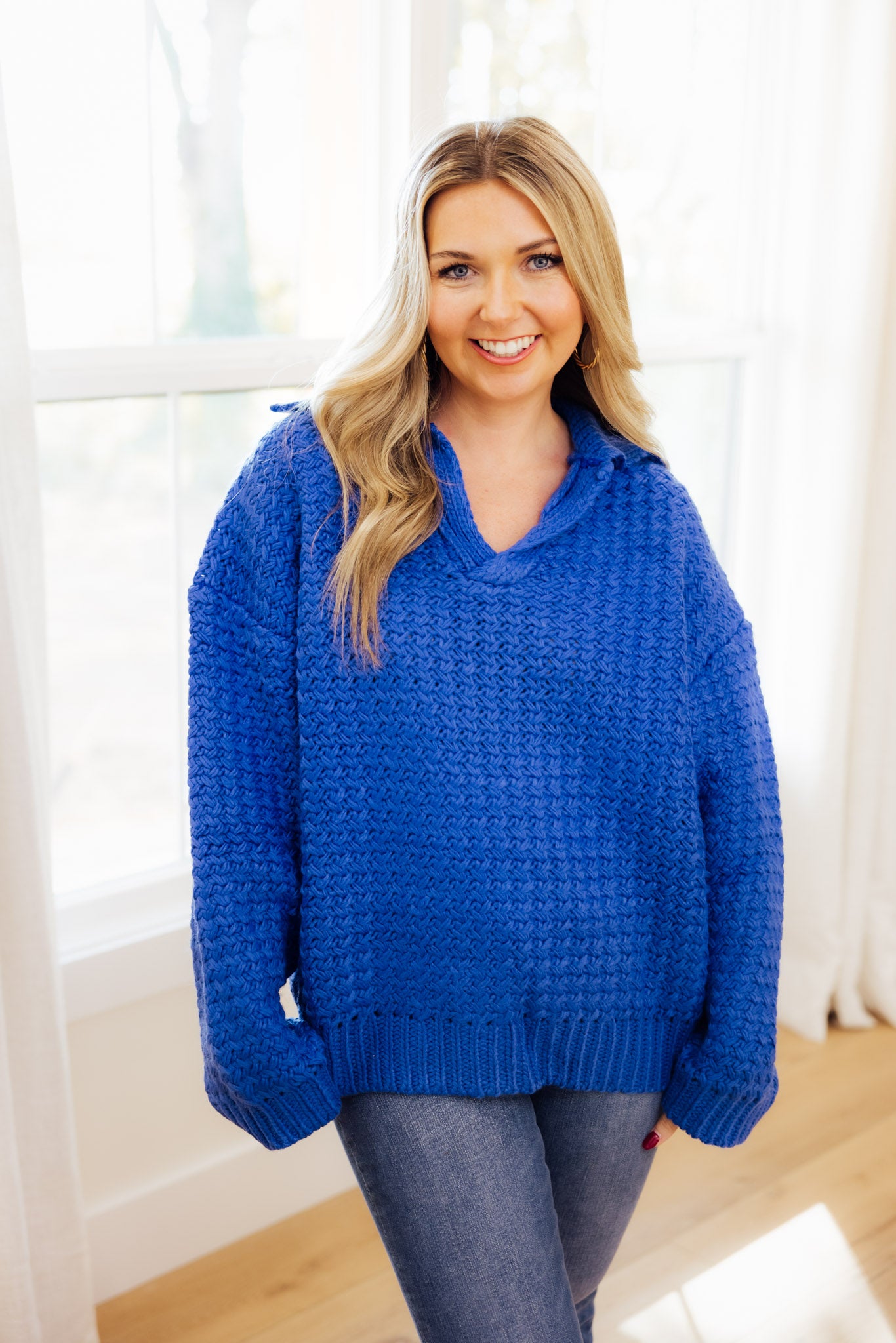 Cobalt Collared Sweater