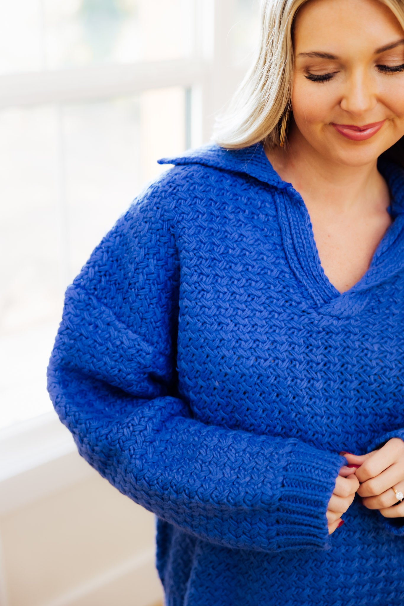 Cobalt Collared Sweater