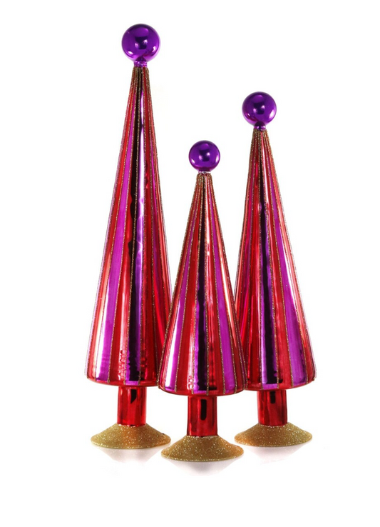 Pink Carnival Glass Trees