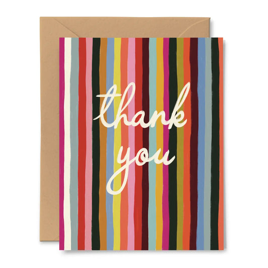 Thank You Rainbow Stripes Card
