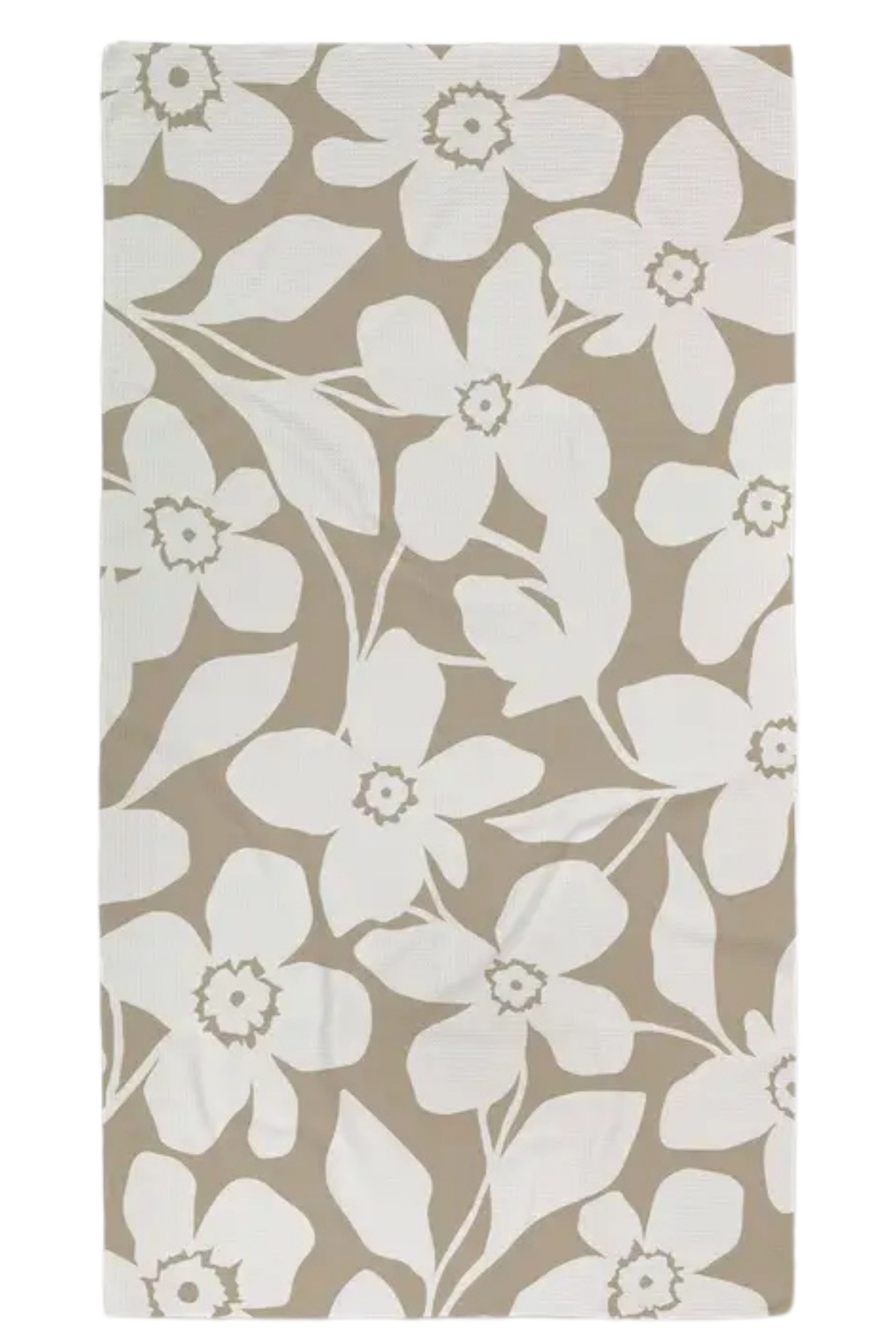Big Tan Flowers Luxe Bath Towel