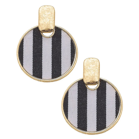 Black Cabana Stripes Earrings