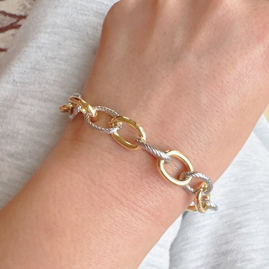 Cable Two Tone Bracelet