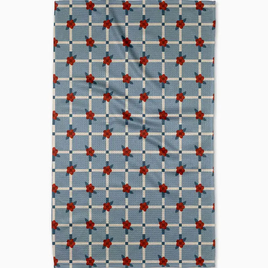 Floral Parade Grid Tea Towel