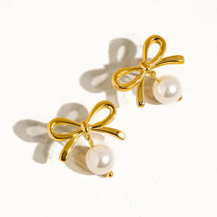 Aleah Gold Bow Earrings