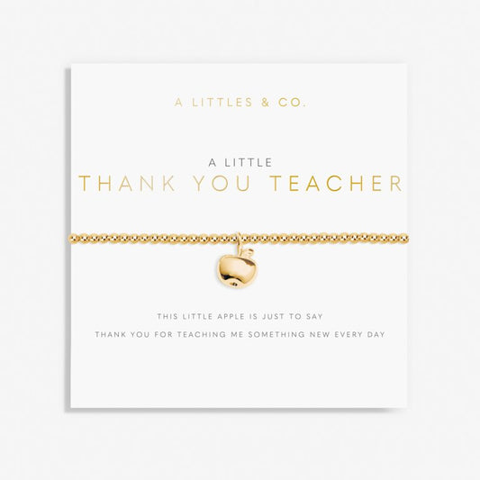 Thank You Teacher Gold Stretch Bracelet