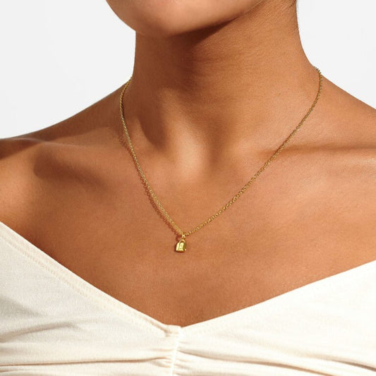 Gold Mini Lock Necklace