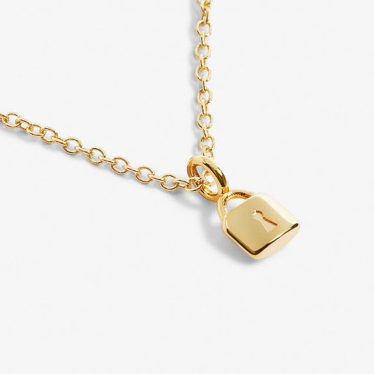 Gold Mini Lock Necklace