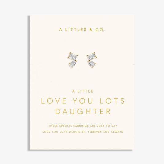 Love You Lots Daughter Gold Earrings