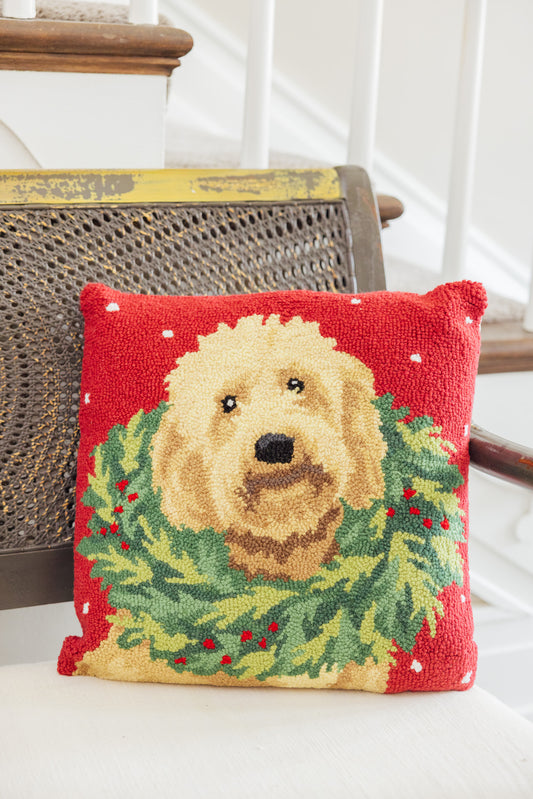Labradoodle Wreath Hook Pillow
