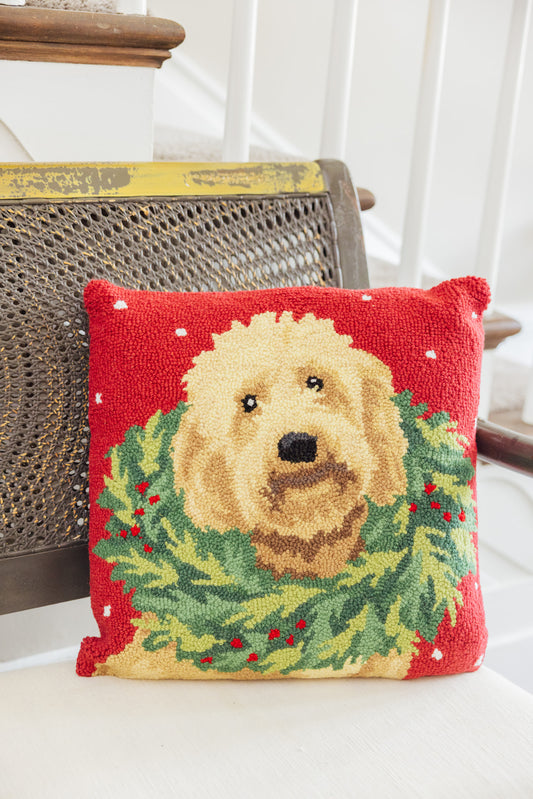 Labradoodle Wreath Hook Pillow
