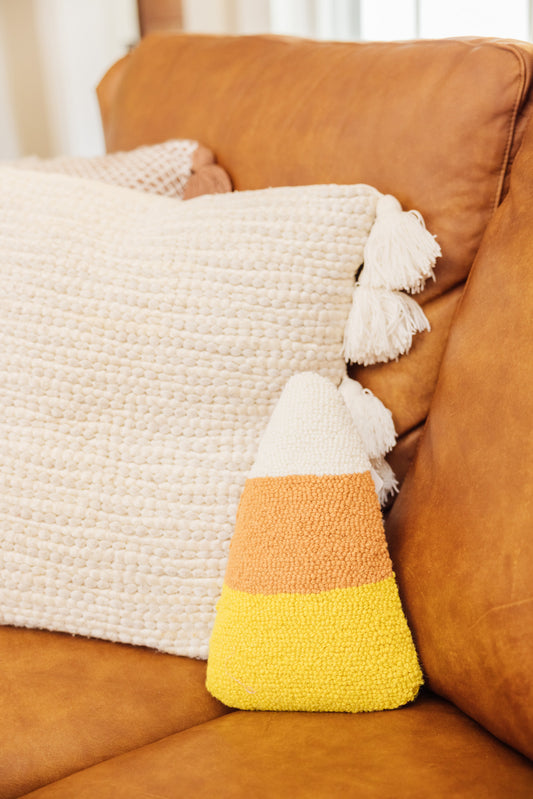 Shaped Candy Corn Hook Pillow