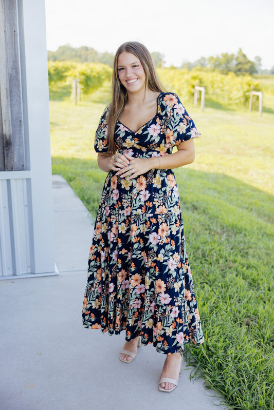 Midnight Floral Maxi Dress