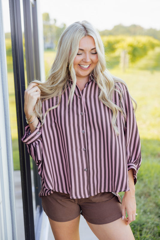 Blush Striped Blouse