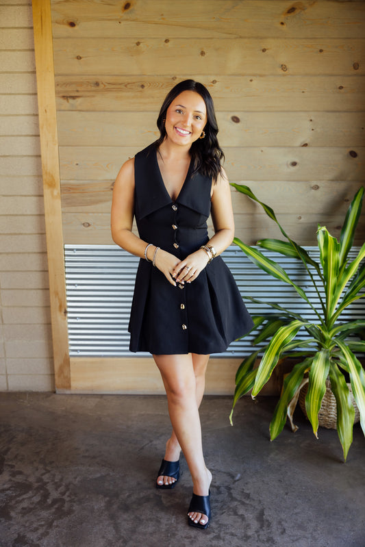 Black Button Up Dress