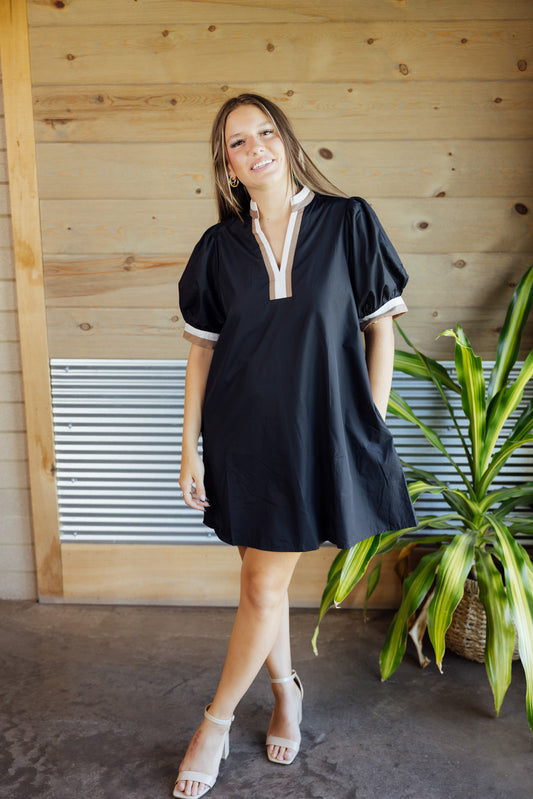 Black Contrast Dress