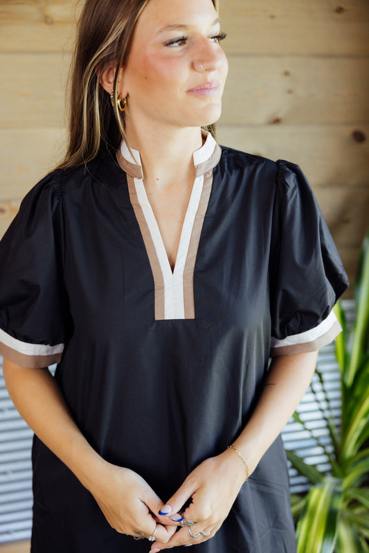 Black Contrast Dress