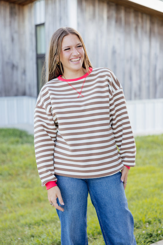 Stripe Oversized Sweatshirt