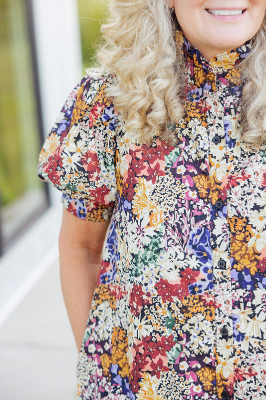 Floral Ruffled Midi Dress