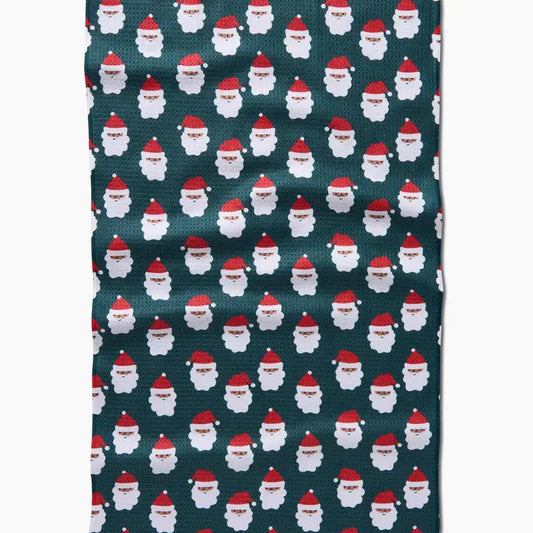 Santa Santa Geometry Tea Towel