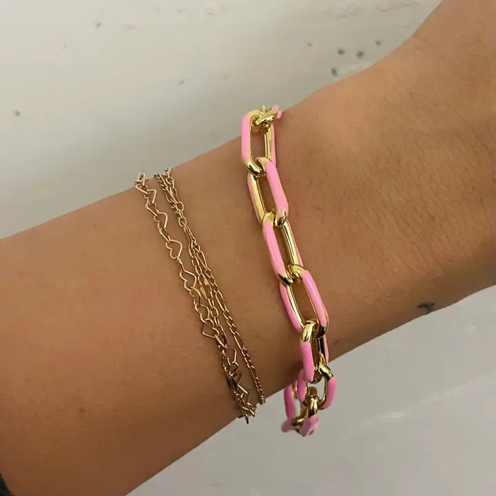 Penny Pink Chain Bracelet