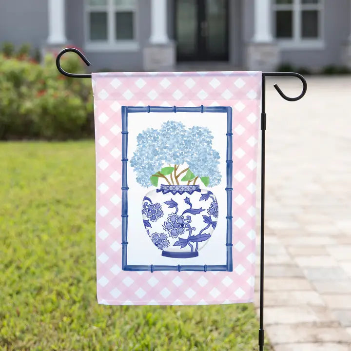 Blue Floral Vase Bouquet Garden Flag