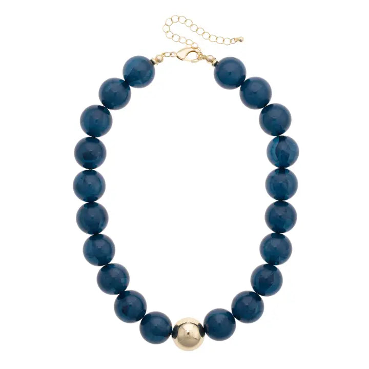 Midnight Blue Beaded Necklace