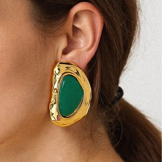 Mei !8K Green Earring