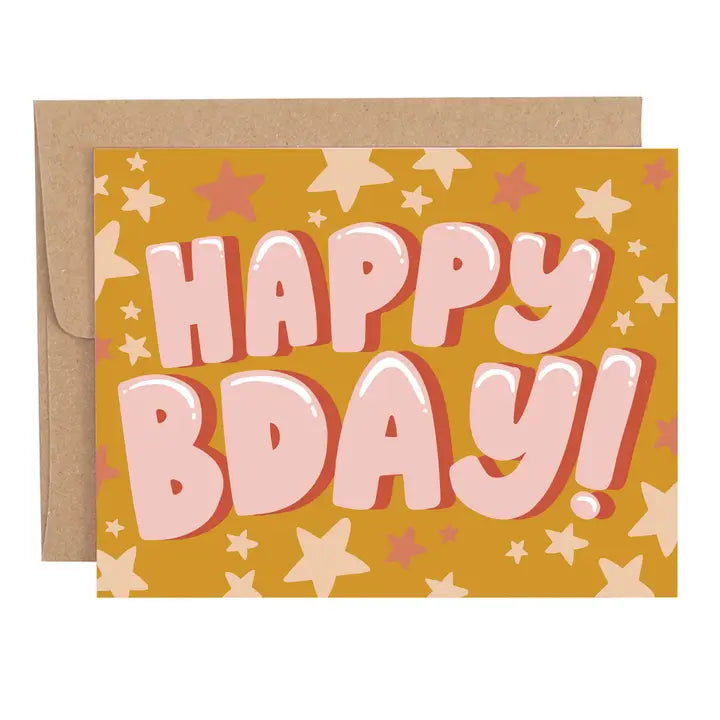 Happy Bday Stars Greeting Card