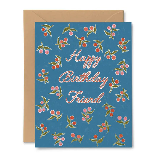 Blue Dahlia Birthday Card
