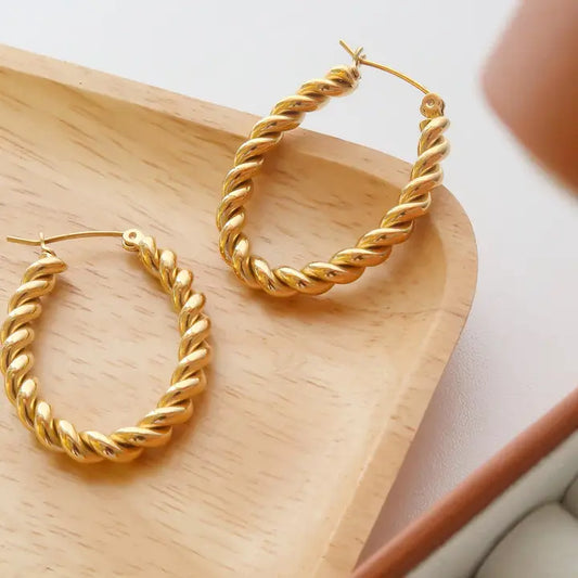 Brook Gold Braided Earrings