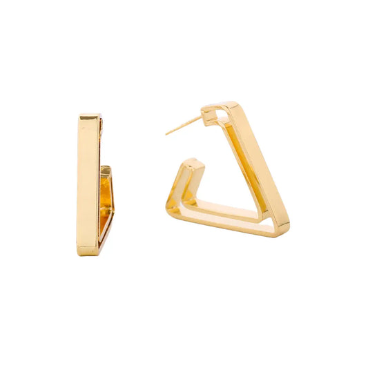 14K Gold-Dipped Triangle Earring